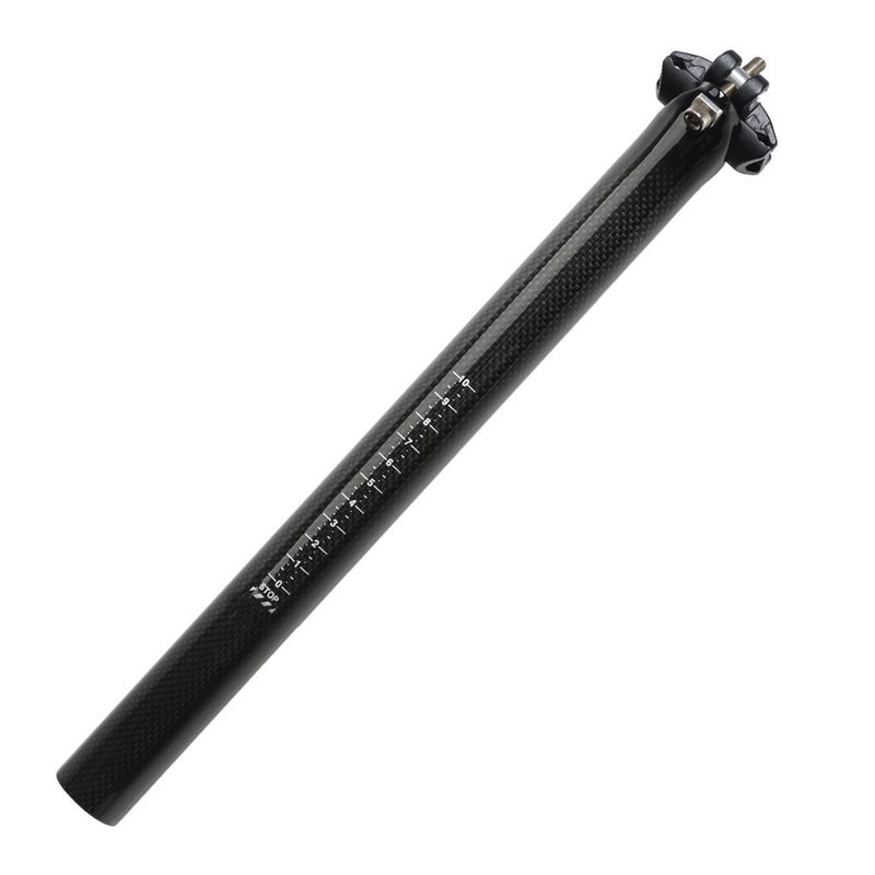 Litetop Carbon SeatPost 27.2 400mm Litetop 3K Carbon Fiber Bike Seatpost Suitable for Most Bicycle Mountain Bike Road Bike MTB MTN BMX (Black) - Image 1